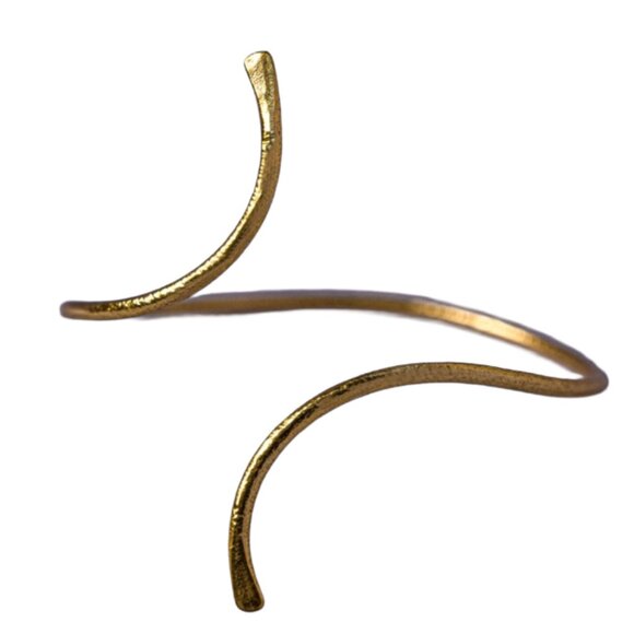 Handmade 18K Gold Plated Brass Minimalist Ankle Cuff Bracelet BA3012 - Picture 2 of 2